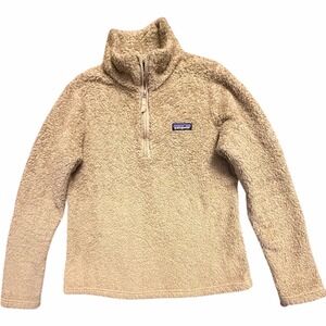 Patagonia Los Gatos Women's Sherpa Fleece 1/4 Zip Pullover Beige Size M Gorpcore